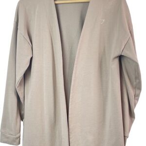 Gym shark Women's Beige Open-Front Sweater